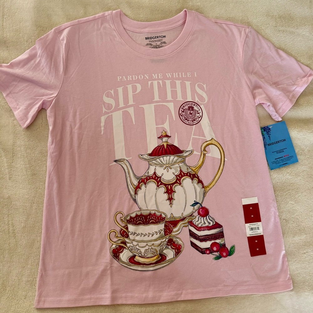 Bridgerton Women’s pink tshirt official Netflix merch